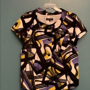 Jones New York Multicolored Short Sleeve Jacket